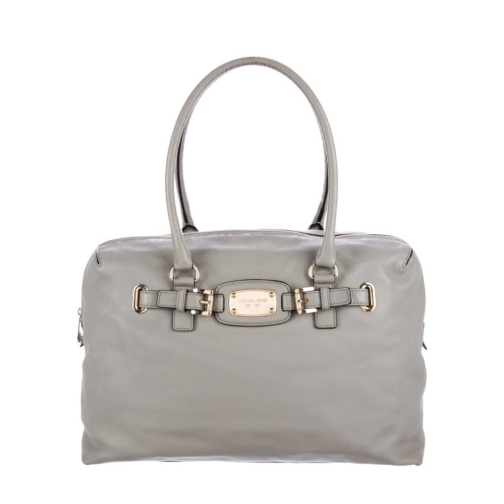 Michael Kors Gray Leather Tote Bag
